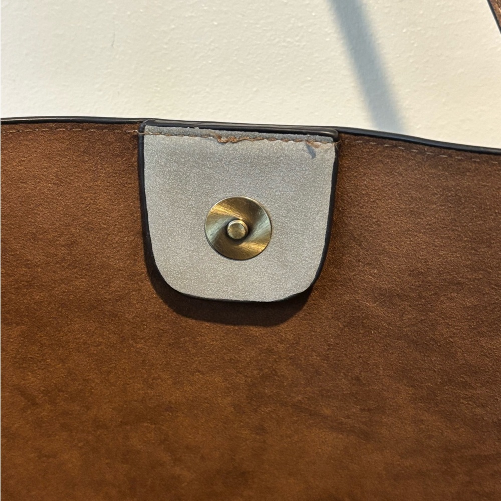 Faux Leather Basic Gray Tote Bag - image 3